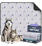 Velvopet Washable Pee Pads for Dogs, 2 Pack Puppy Pads, Super Absorbent & Leakproof with Anti-Sli...