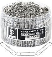 Kempshott Large Paper Clips Smooth, Jumbo Paper Clips for Paperwork Ideal for Home, School and Of...