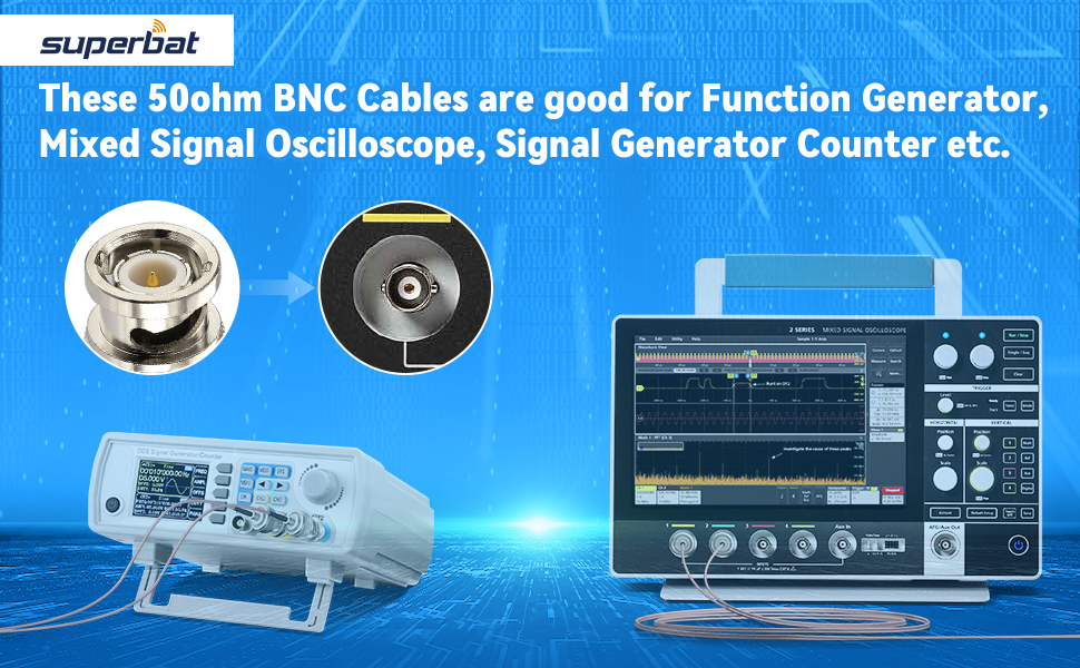 BNC Cable 50 Ohm BNC Male to Male Connector Cable