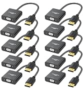 DisplayPort to VGA Adapters, 10-Pack DP to VGA Adapter, Display Port to VGA Cable Male to Female ...