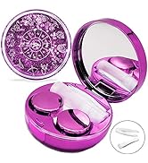 Contact Lens Case, Bling Stars Colored Portable Cute Eye Contact Lense Remover Tool with Mirror f...