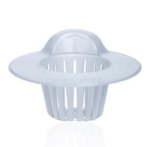 White bathtub strainer hair catcher