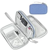 FYY Electronic Organizer, Travel Tech Pouch, Cable Organizer Blue Quilted | Wrist Strap, Waterpro...
