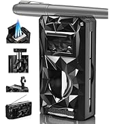 5-in-1 Windproof Lighter with V Cutter, Punch, Draw Enhancer Tool, Holder, Triple Jet Flames, But...