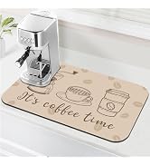 It's Coffee Time Coffee Mat 12" x 19", Non-Slip Absorbent Quick-Dry Mat, Protects Countertops fro...