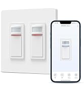 Milfra smart motion sensor light switch 2gang Single-Pole 4 way,3Way motion sensor light switch 2...