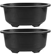 Hemoton 2pcs Large Oval Flower Pots Drainage for Indoor and Outdoor Gardening Modern Bonsai for H...