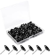150PCS Black Push Pins, Standard Clear Thumb Tacks Steel Point and Transparent Plastic Head for B...