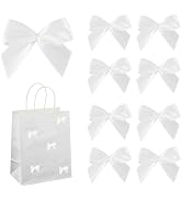 AIMUDI 150 PCs Small White Bows 1.2'' Satin Bows for Gift Wrapping Mini Bow for Treat Bags Cakes ...