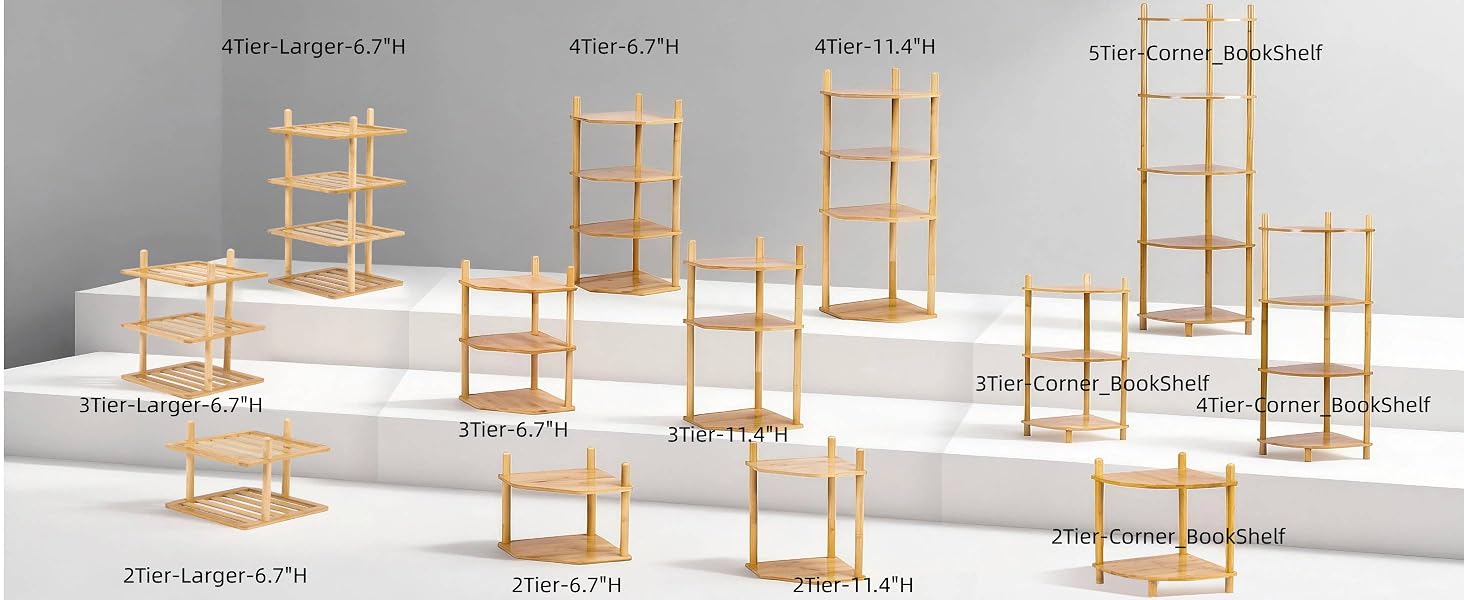 WooFawn Bamboo Corner Rack All Sizes Collection