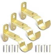 AMZSEVEN Adjustable Curtain Rod Brackets, Metal Window Drapery Rod Hanger Holders Hooks for 1 inc...