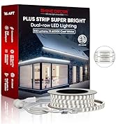 Shine Decor Plus LED Strip Lights Bright 510Lm/M, AC 120V Dual-Row Dimmable Rope Light IP65 Water...
