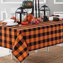 Elrene Home Fashions Halloween Buffalo Check Tablecloth