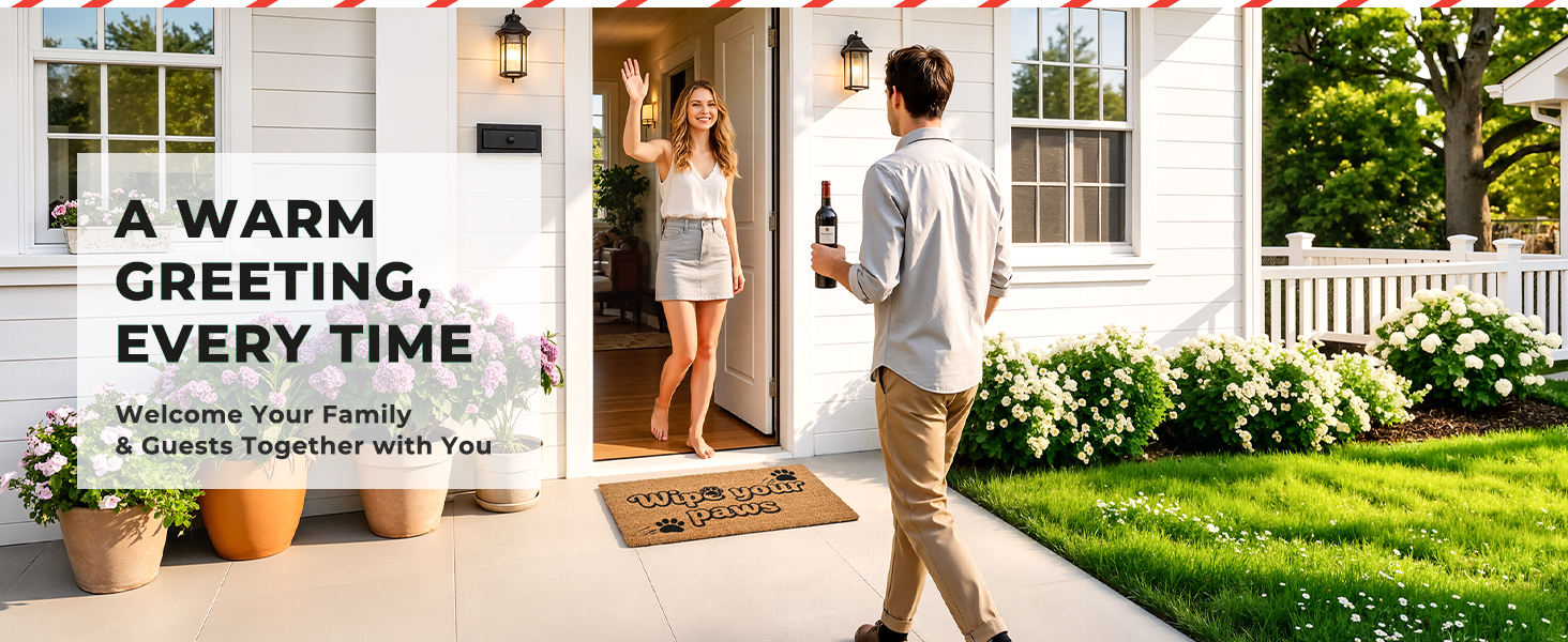 funny muddy coir welcome door mat natural fiber eco-friendly outdoor indoor outside doormat