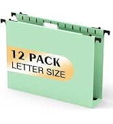 Extra Capacity Plastic Hanging File Folders,12 Pack Reinforced Hang Folder,Heavy Duty 2 Inch Expa...