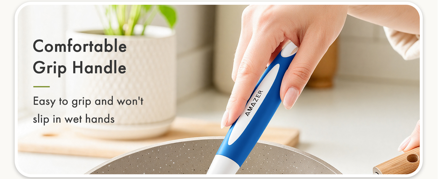 dish scrubber brush with handle