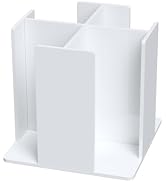 KOTEMON Cup and Lid Holder, 4 Compartment, Square | Rotating Coffee Cup Dispenser Lid Carousel fo...