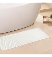 GRLYUH White Bathroom Rugs, Waffle Bath Mat Non Slip Washable, Super Absorbent & Quick Dry, Boho ...