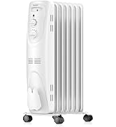 PELONIS PHO15A2AGW, Basic Electric Oil Filled Radiator, 1500W Portable Full Room Radiant Space He...