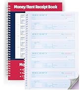 Money Rent Receipt Book,7.9x11.22 Inches 3 Part Carbonless,Receipt Book with Carbon Copies,Cash R...