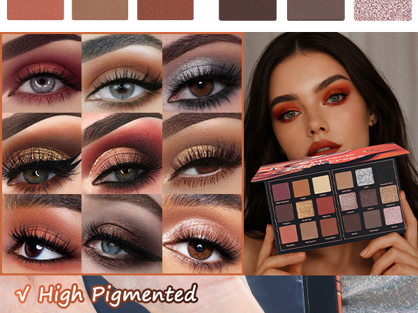 Matte Eyeshadow Palette Pro 18 Colors Pigmented Shimmer Glitter Eye Shadow Palette