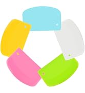 FORTINGO 5 Pack Dough Scraper, 5.3 x 3.6 Inch Plastic Bench Scraper, Bowl Spatula, Kitchen Pastry...