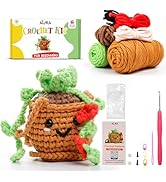 A-URA Learn to Crochet Kit for Beginners Kids and Adults, Premium Pattern Hanging Pot Plant Begin...