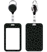 Leopard ID Badge Holder Cute Retractable Badge Holder Reel with ID Holder Reel for Keys & ID Badg...