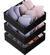 3 Pack Bra Underwear Drawer Organizer Dividers, 26 Cell Fabric Foldable Dresser Closet Organizers...