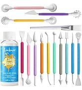 16PCS Double Head Sculpting Tools Set, Clay Tools Kit with 1.7 FL OZ Air Dry Clay Glaze for DIY P...