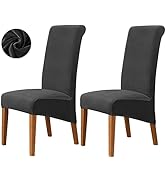 Deisy Dee Stretch XL/Oversized Extra Large Velvet Dining Room Chair Covers for Kitchen Dining,Rem...