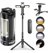 OGERY Camping Lights with Remote, 10000mAh Rechargeable Work Light with 3 LED Lamp Heads & Emerge...