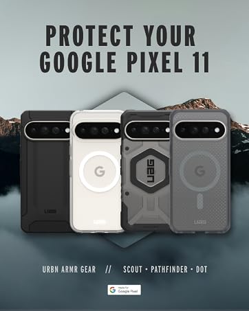 UAG Google Pixel 11 Rugged Heavy Duty Cases Available in Solid Black or Transparent Clear