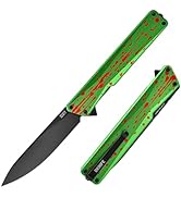 OKNIFE AION Folding Pocket Knife, 3.53-Inch Nitro V Steel, DLC Coating Blade – Aluminum Alloy Lig...