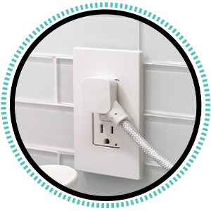 Cord in wall outlet