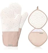 Dorkuova Oven Glove Cute,Cooking Mittens,Oven Mittens for Kitchen,Oven Gloves for Kitchen,Non-Sli...