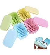 PUTING 4pcs Removable Soap Drainers Plastic Soap Holder Portable Container Soap Saver Box Soap Ca...