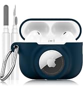 LDSXAY 2 in 1 Silicone Case Compatible with AirPods Pro 3 and AirTag, Shockproof Protective Case ...