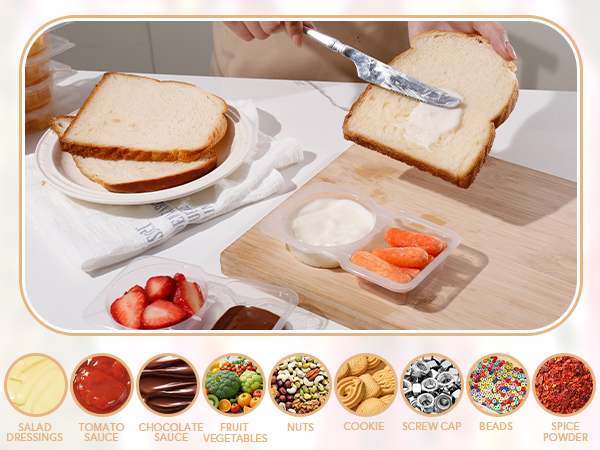 2 compartment snack containers