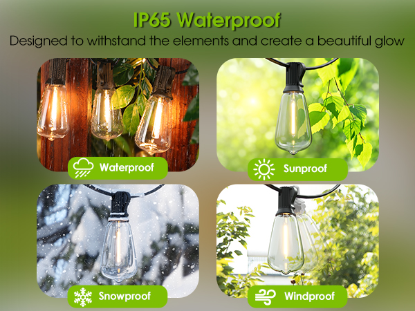 waterproof solar string lights outdoor
