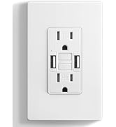 SURAIELEC 15 Amp GFCI Outlet with Dual USB-A Ports, Self-Test GFCI Electrical Outlet Combination ...