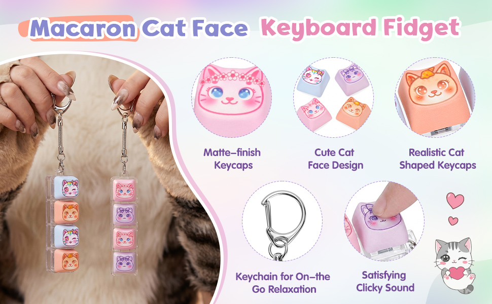 Macaron Cat Keyboard Fidget Details