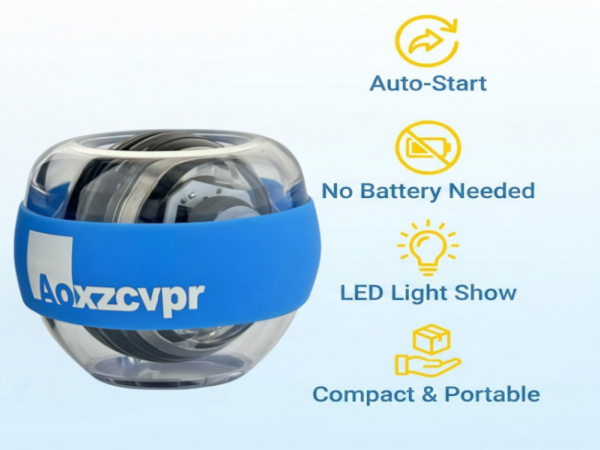 Wrist Ball auto Start Gyroscope Torque Ball No Battery Needed LED Light Show Compact & Portable