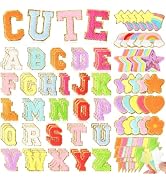 Chenille Letter Patches Self-Adhesive for Clothing: KINGSOW Preppy 129PCS Varsity Sew On Stickers...