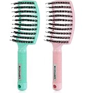 2 Pack Detangling Brush Getting Knots Out without Pain Adds Shine and Makes Hair Smooth,Detangler...