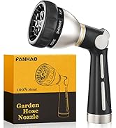 FANHAO Garden Hose Nozzle 100% Heavy Duty Metal, Water Hose Sprayer High Pressure with 8 Spray Pa...
