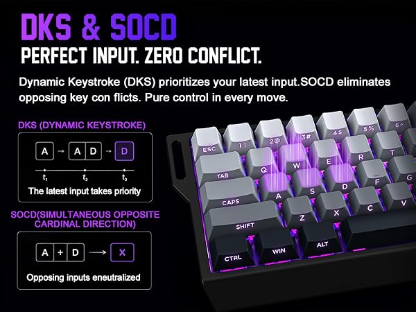 SOCD DKS CB RT MT TGL magnetic switches gaming keyboard hall effect linear mechanical custom