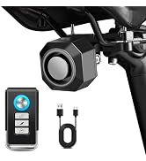Cruxer 110dB Bike Alarm with Saddle Bracket, USB-C Recharge with Remote | 3 Ringtone & 3 Volume &...