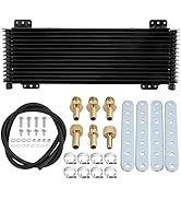 TEMSONE Max LPD4739 40,000 GVW Transmission Oil Cooler with Thermal Bypass, 40k Trans Cooler Moun...