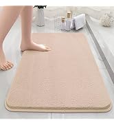 voofly Non Slip Bath Mat(24x16inch, Light Tan) Soft Absorbent Bathroom Rug Plush Washable Rugs fo...